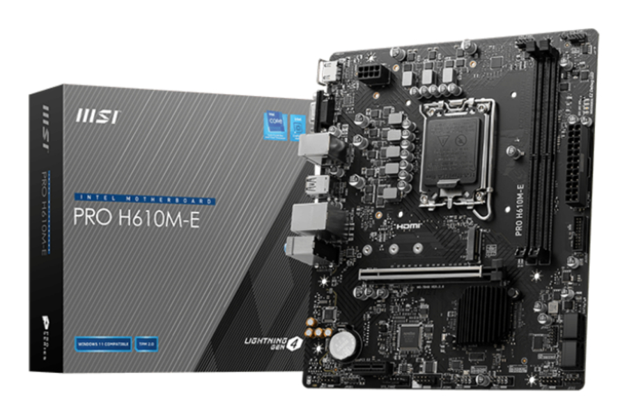 MSI MB H610, PRO H610M-E DDR5, LGA 1700, 2DD54, 1PCI-EX16,1PCI-EX1,1M.2 GEN4,4SATA3.0,4USB3.2GEN1,8U